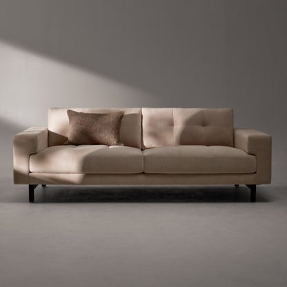 Lawson Elements Sofa high leg with tufted cushions with pillow head on