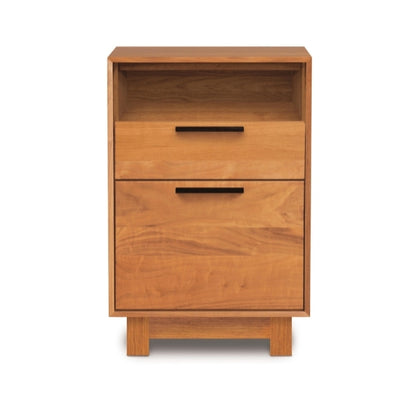 Linear Narrow File Stationary Cherry with cubby front view