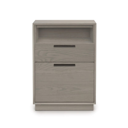 Linear Narrow File Rolling Oak with cubby front view