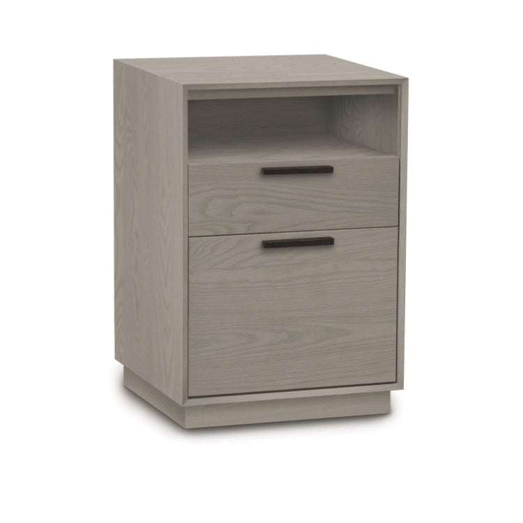 Linear Narrow File Rolling Oak with cubby angle view