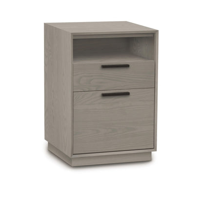 Linear Narrow File Rolling Oak with cubby angle view