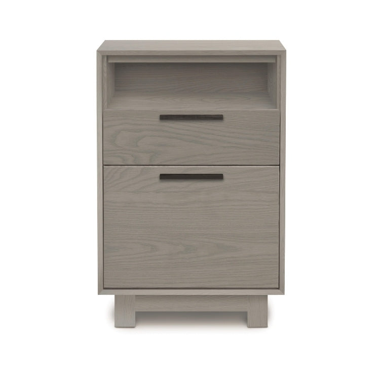 Linear Narrow File Stationary Oak with cubby front view