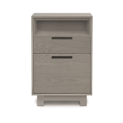 Linear Narrow File Stationary Oak with cubby front view