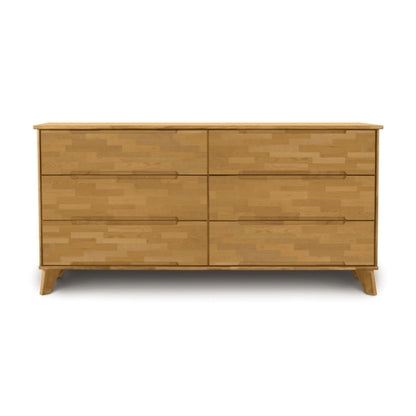 Linn Cherry 6 drawer dresser with recessed handles, head on view