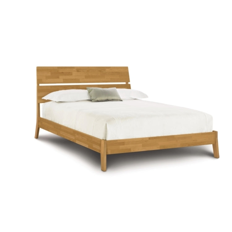 Linn Platform Bed in cherry angled view