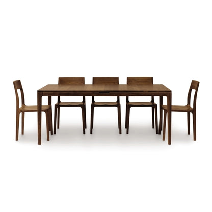 Lisse Extension Table unextended with 5 Lisse Chairs