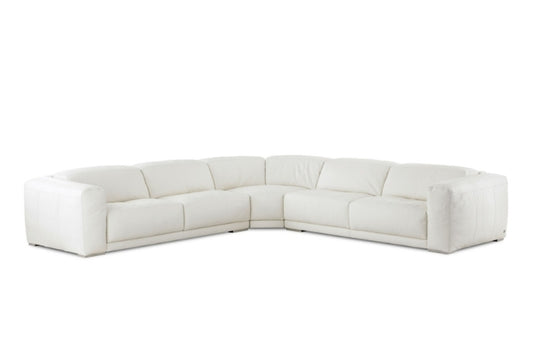 White sectional sofa on a white background