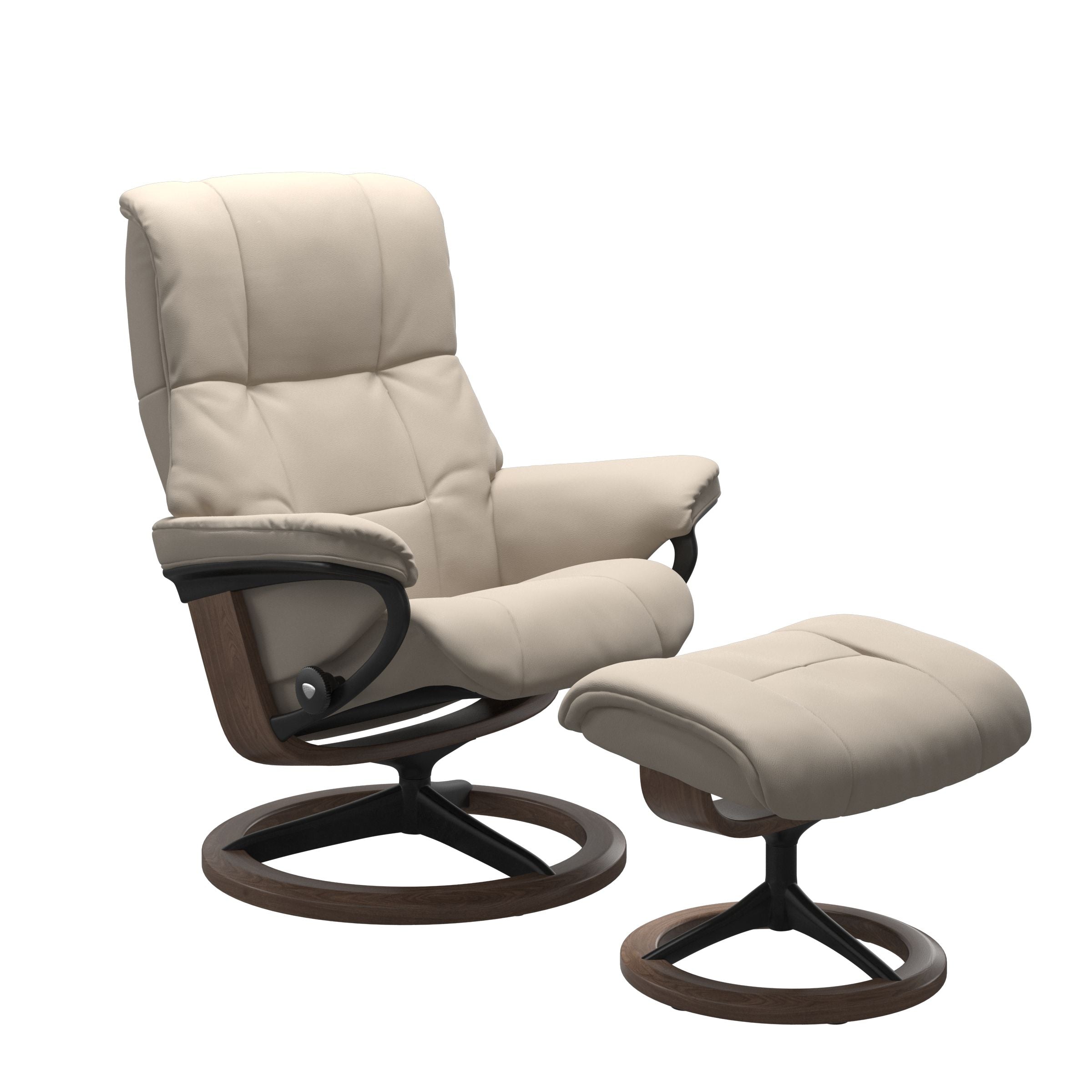 Stressless Mayfair Medium Recliner and Ottoman with Signature Base Matte Black
