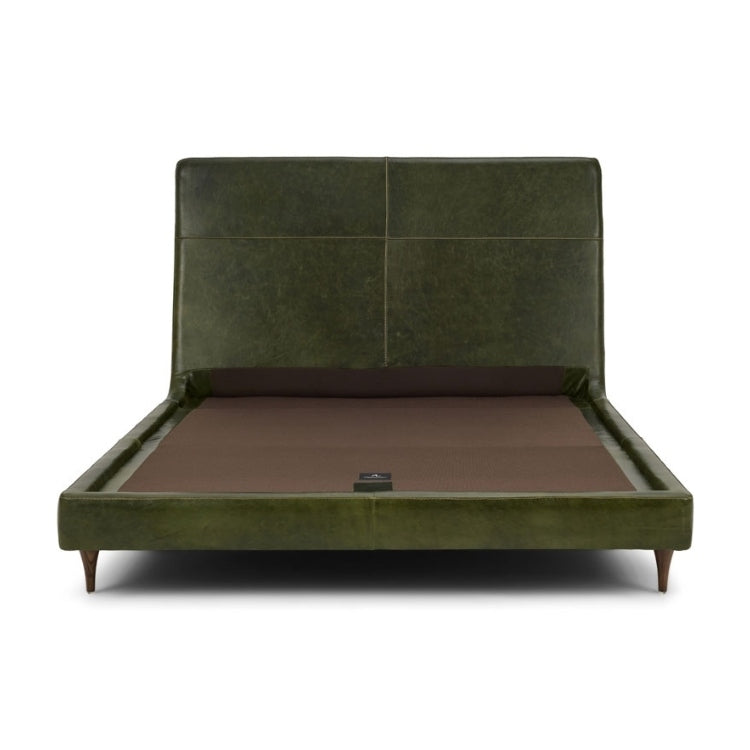 Menlo Park Bed Reimagined Green Leather Frame 