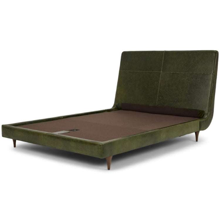 Menlo Park Bed Reimagined Green Leather Frame 