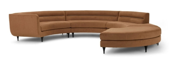Curved brown Menlo Park Sectional sofa