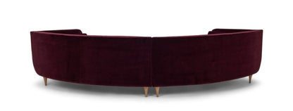 Backside of Menlo Park Sofa in Maroon on a white background