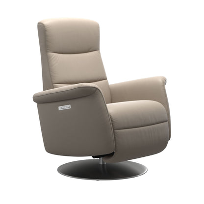 Stressless Mike recliner in Mushroom with steel base
