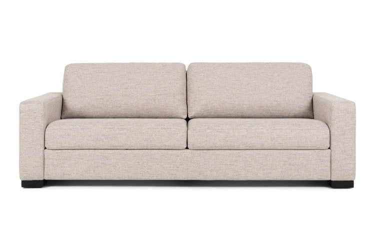 Beige two seat comfort sleeper sofa