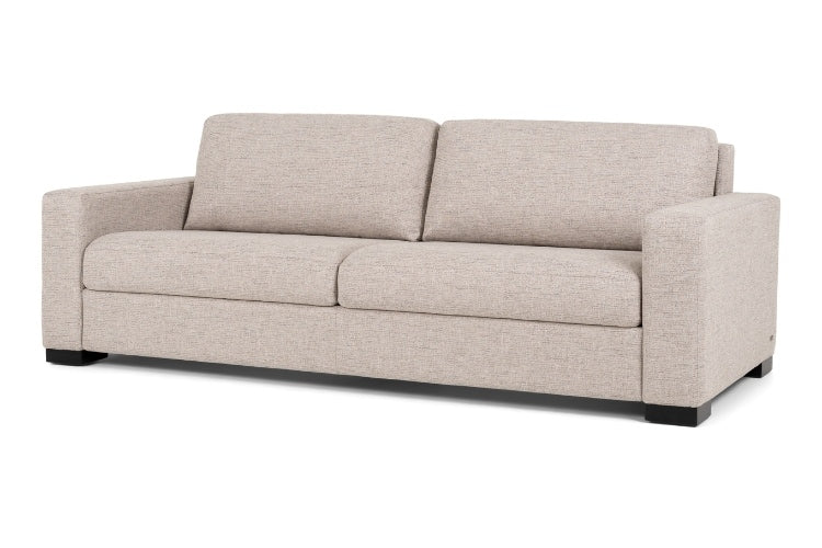 Beige two seat comfort sleeper sofa