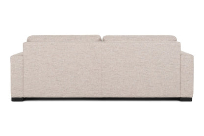 Back view of Beige 2 seat sofa on a white background