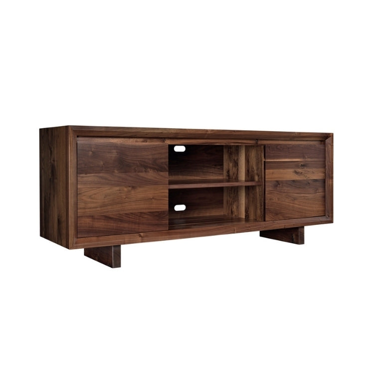 Rustic Walnut Media Console angle