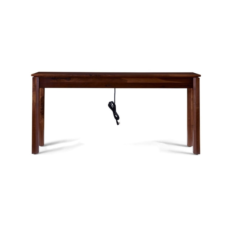 Rustic Walnut Gathering Island with cord