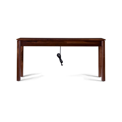 Rustic Walnut Gathering Island with cord