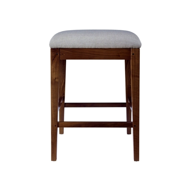 Rustic Walnut Counter Stool fabric front