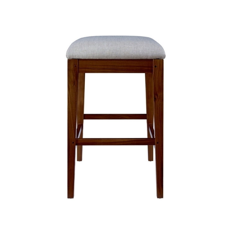 Rustic Walnut Counter Stool fabric side