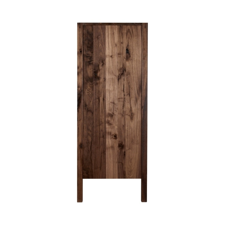 Rustic Walnut Tall Chest side