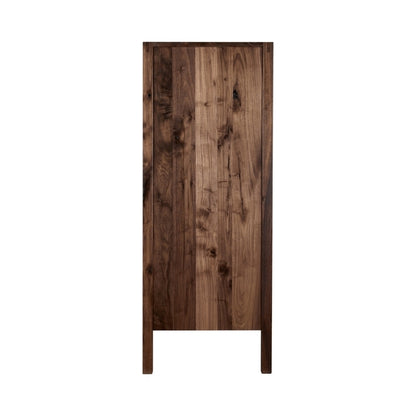 Rustic Walnut Tall Chest side