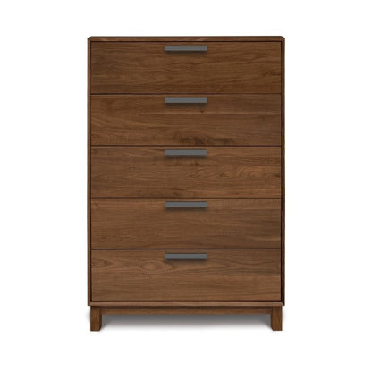 Savoy 5-Drawer Wide Chest in Natural Walnut head on