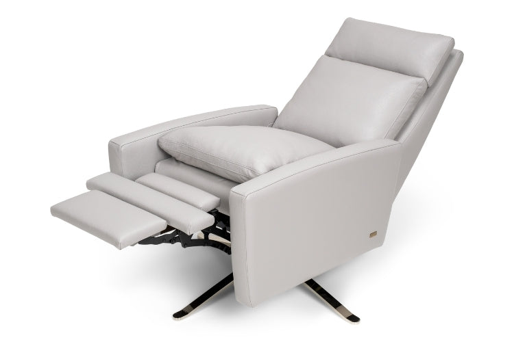 Gray recliner chair on a white background