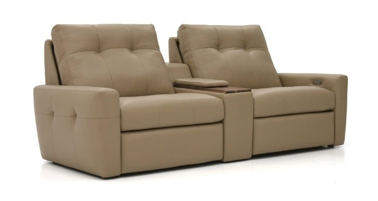Beige reclining sofa  theater seating 
