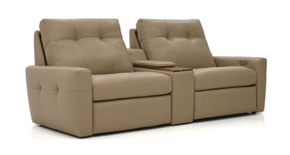 Beige reclining sofa  theater seating 