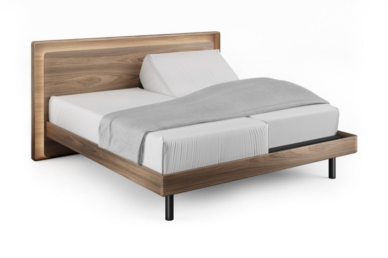 Up-Linq Bed Walnut King with adjustable mattress