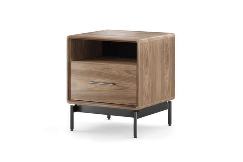 Linq Nightstand Walnut side view
