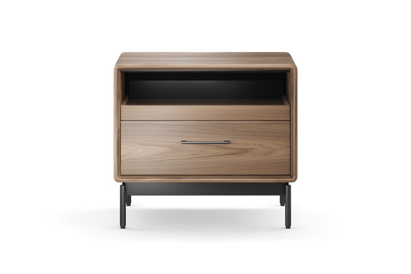 Linq Nightstand Walnut front