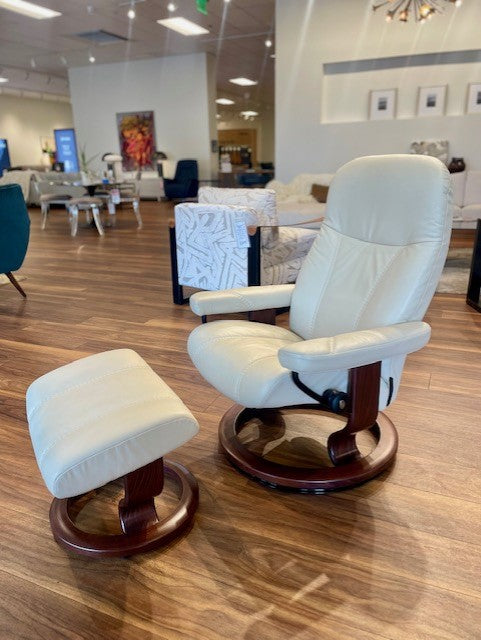 Stressless by Ekornes Consul Medium Recliner and Ottoman