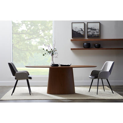 Deodat 79" Oval Dining Table with chairs