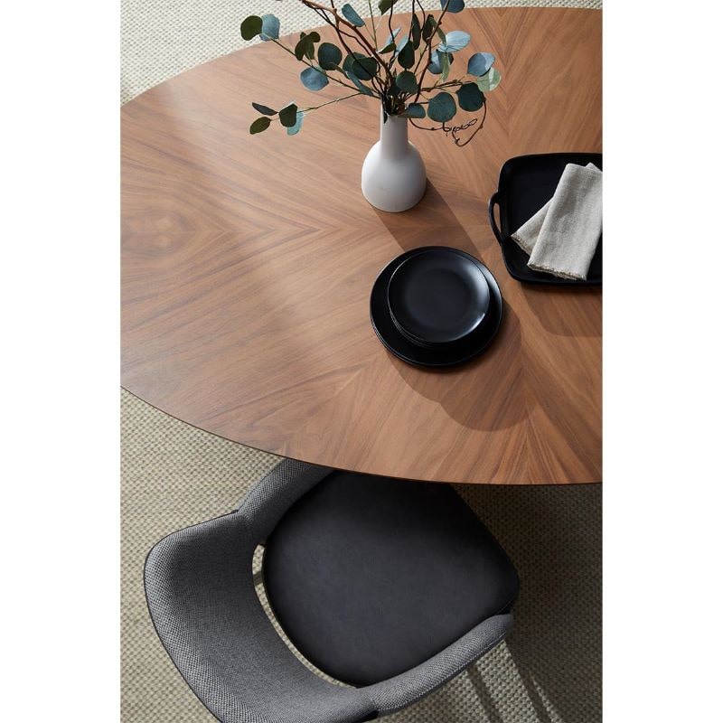 Deodat 79" Oval Dining Table with plate