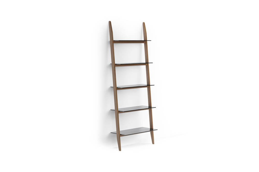 5702 Double Leaning Shelf in Natural Walnut