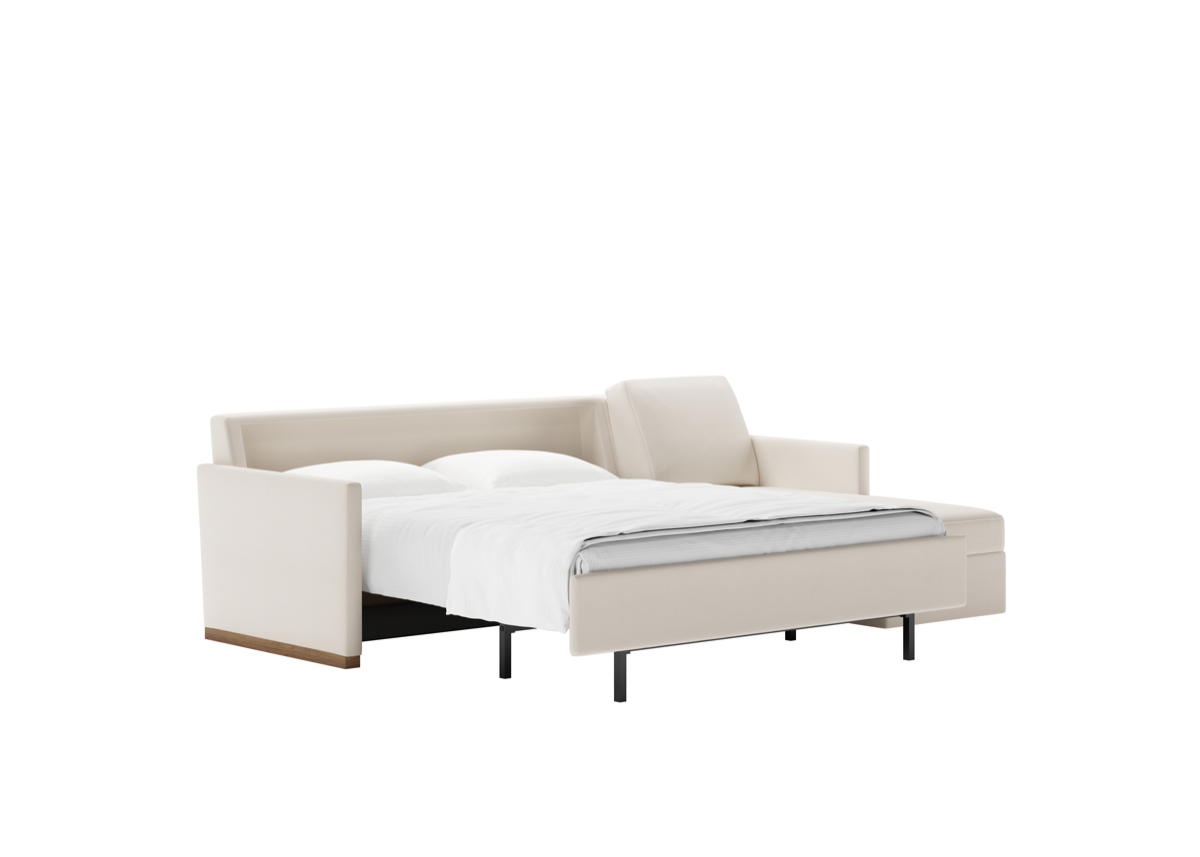 Pull-Out Side view of The Pearson Comfort Sleeper by American Leather in White