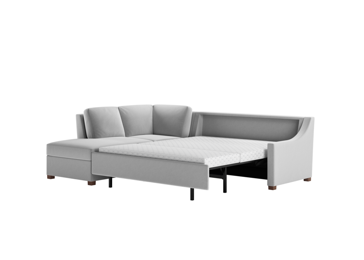 Pull-out Side view of The Perry Comfort Sleeper by American Leather