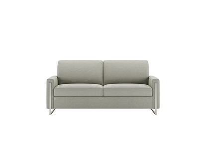 Sulley Leather Comfort Sleeper in sitting position 2 seater couch.