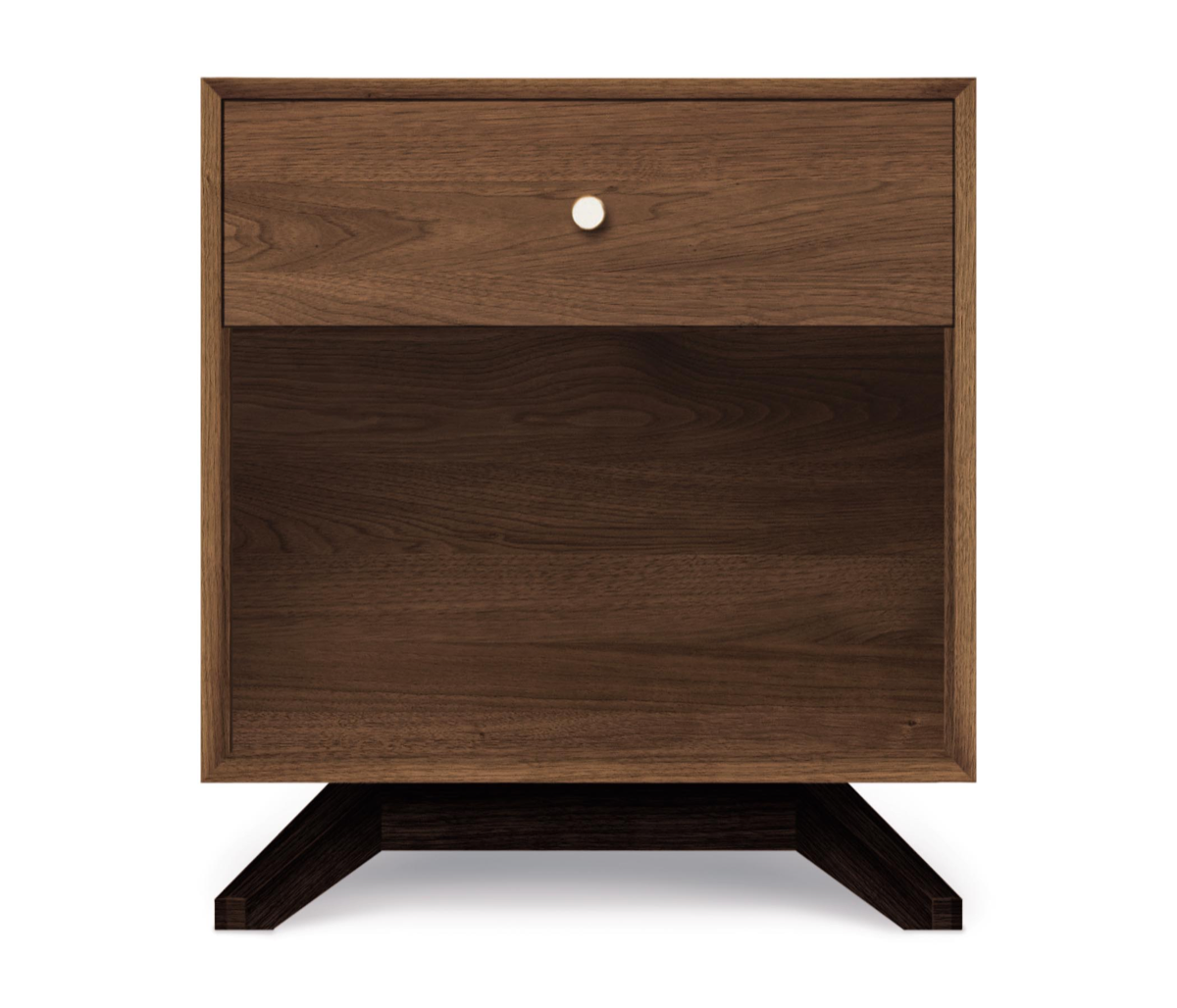 Astrid 1 Drawer Nightstand dark stain front view