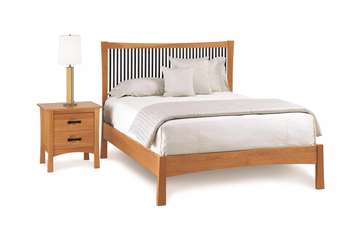 Berkeley 2 Drawer Nightstand in cherry with bed
