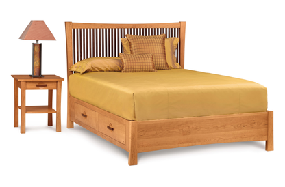 Berkeley 1 Drawer Nightstand in cherry with storage bed