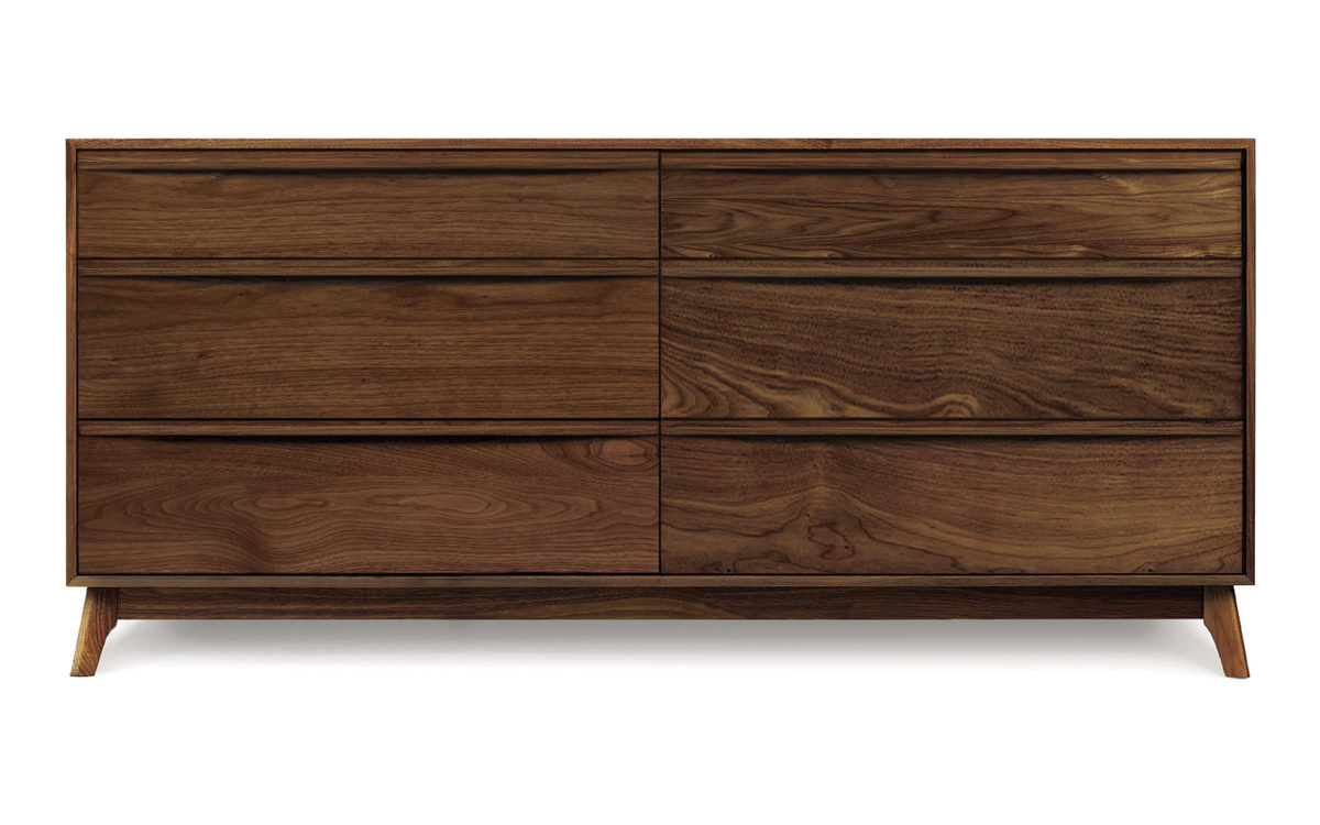 Catalina 6 Drawer Dresser in walnut, front view