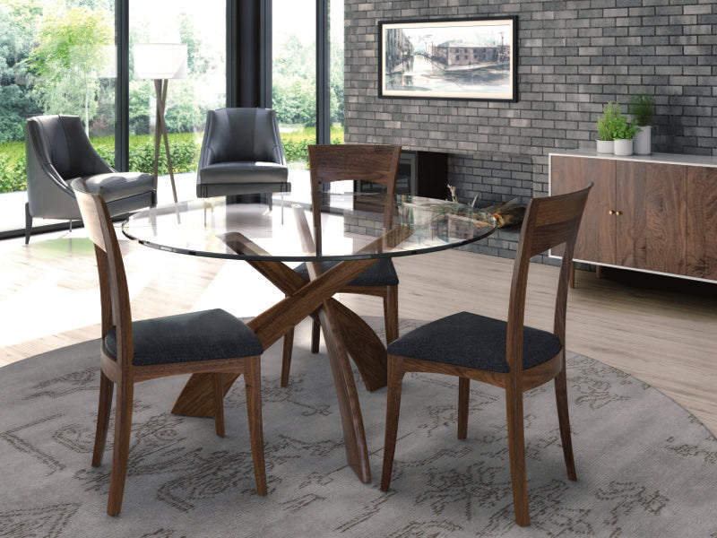 Entwine Dining Table walnut with chairs