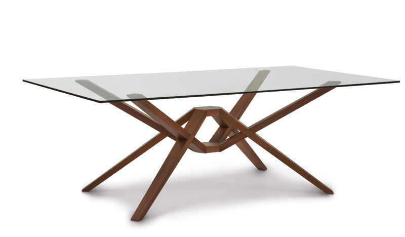 Exeter Glass Top Table walnut side