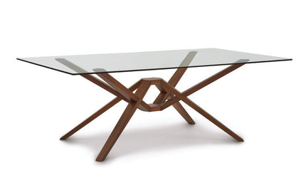 Exeter Glass Top Table walnut side