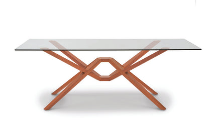 Exeter Glass Top Table cherry front view