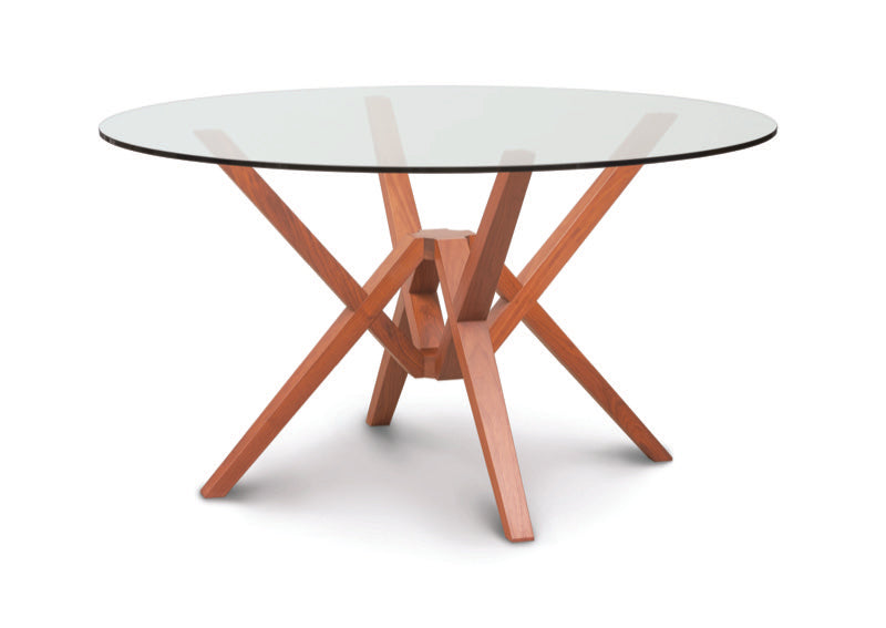 Exeter 54in Round Glass Top Table Cherry
